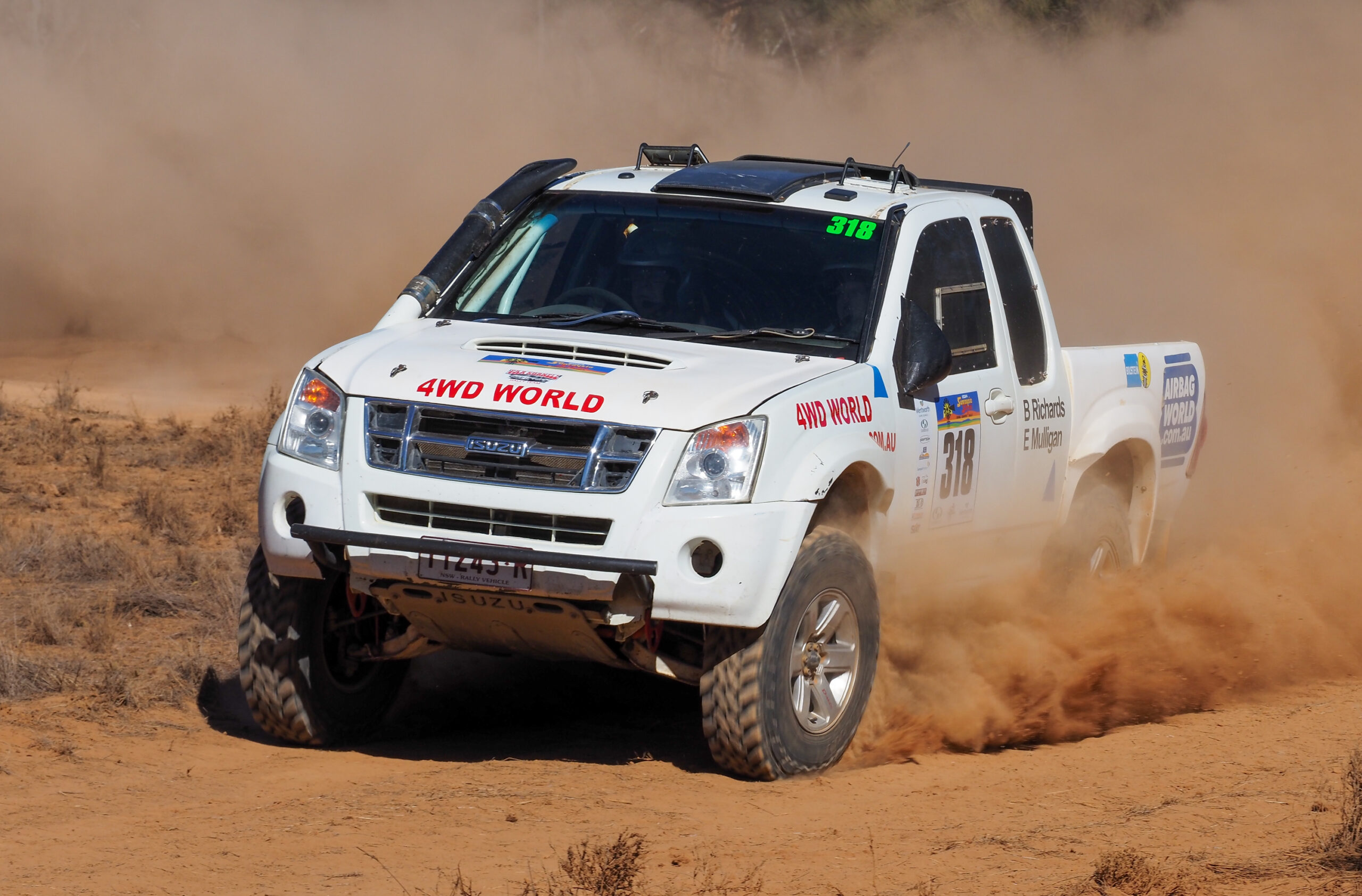 Ed Mulligan competing in the 2024 Sunraysia Safari cross country rally